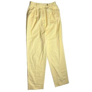 Talbots Women's Yellow Cotton & Polyester Dress Pants Straight Leg Size 6
